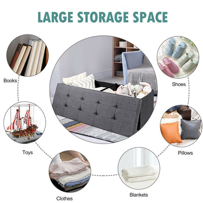 Folding Storage Chest with Smart lift Divider Bed End Bench