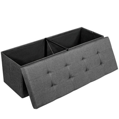 Folding Storage Chest with Smart lift Divider Bed End Bench