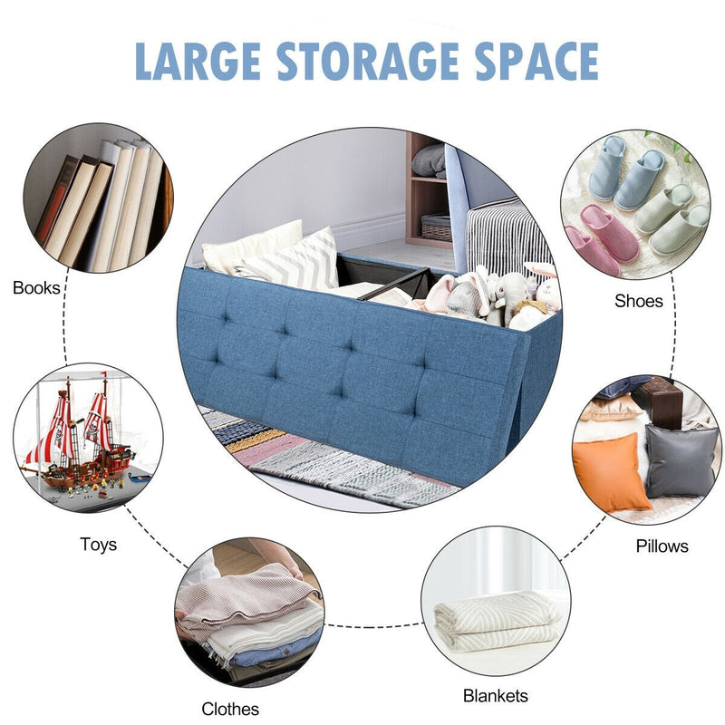 Folding Storage Chest with Smart lift Divider Bed End Bench