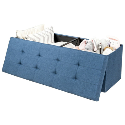 Folding Storage Chest with Smart lift Divider Bed End Ottoman Bench