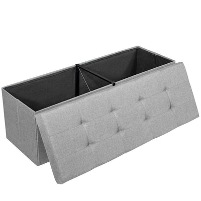 Folding Storage Chest with Smart lift Divider Bed End Ottoman Bench