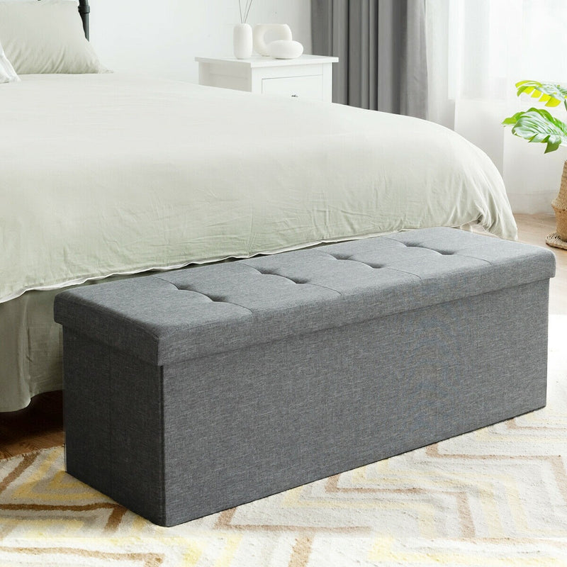 Folding Storage Chest with Smart lift Divider Bed End Ottoman Bench