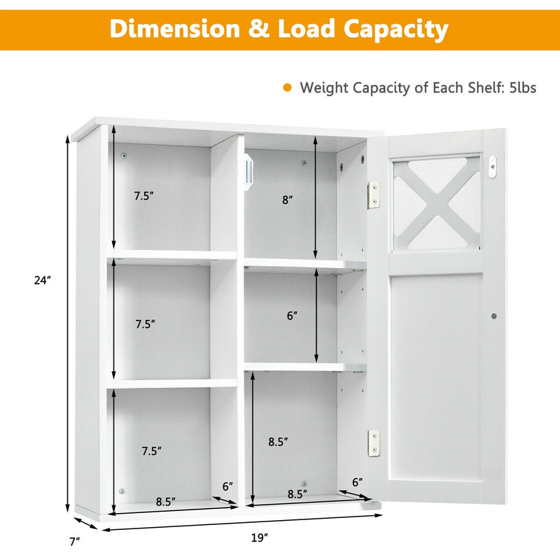 2-Tier Multipurpose Wall-Mounted Cabinet Bathroom Storage