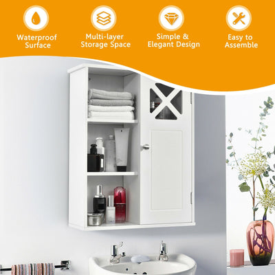 2-Tier Multipurpose Wall-Mounted Cabinet Bathroom Storage