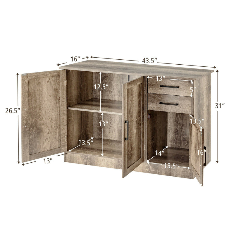 Buffet Kitchen Storage Cabinet with 2 Drawers