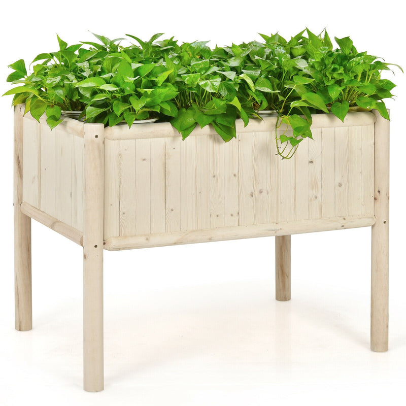 Elevated Planter Box with Fir and Pine Wooden Frame