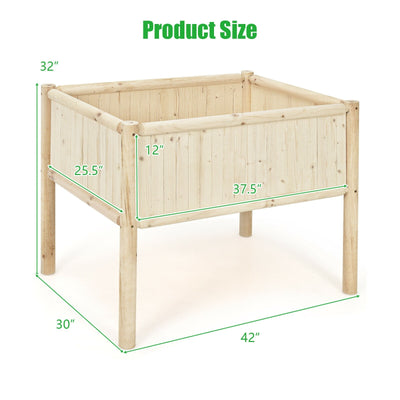 Elevated Planter Box with Fir and Pine Wooden Frame