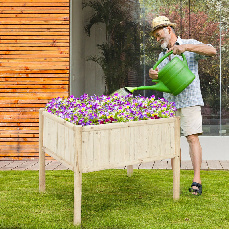 Elevated Planter Box with Fir and Pine Wooden Frame