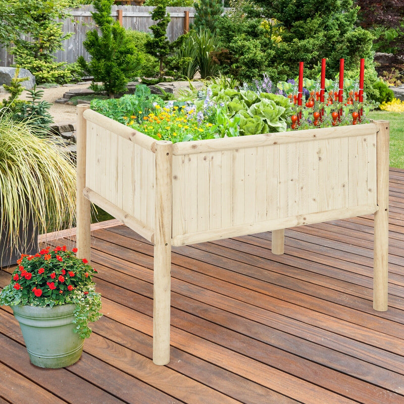 Elevated Planter Box with Fir and Pine Wooden Frame