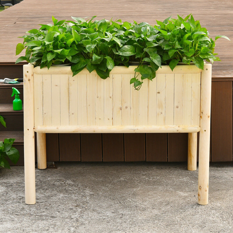 Elevated Planter Box with Fir and Pine Wooden Frame