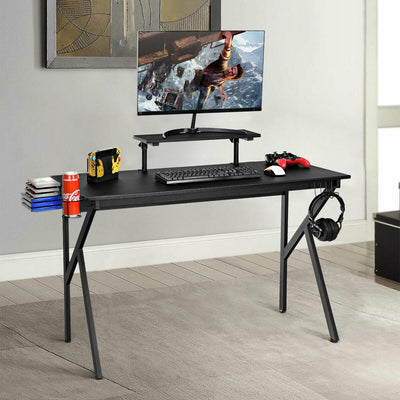 PC Table Workstation with Cup Holder and Headphone Hook