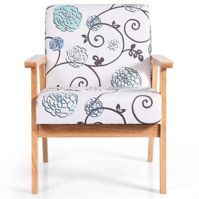 Accent Fabric Armchair with Rubber Wood Leg