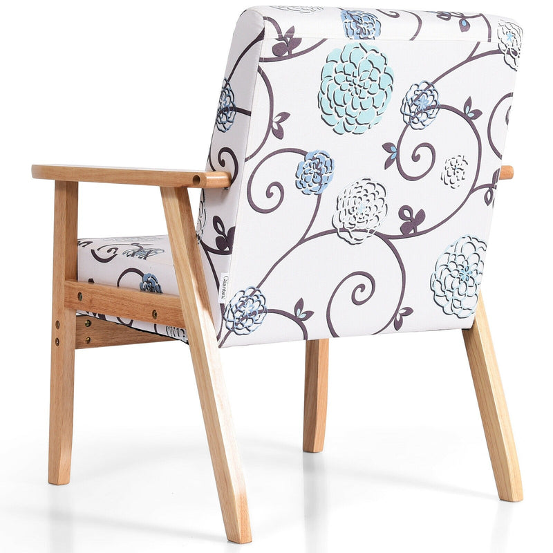 Accent Fabric Armchair with Rubber Wood Leg