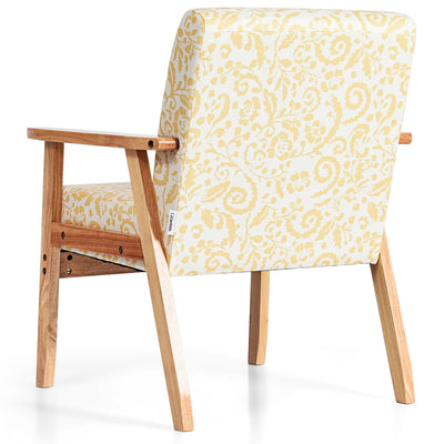 Accent Fabric Armchair with Rubber Wood Leg