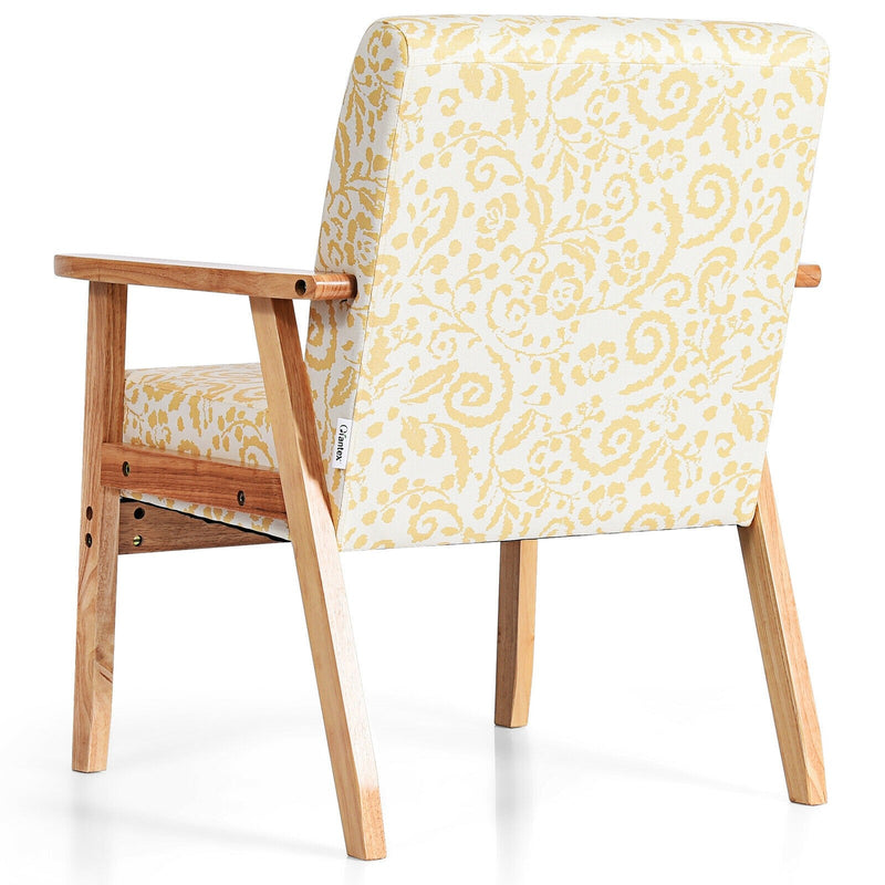 Accent Fabric Armchair with Rubber Wood Leg