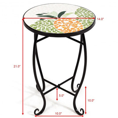 Outdoor Indoor Steel Accent Plant Stand Cobalt Table