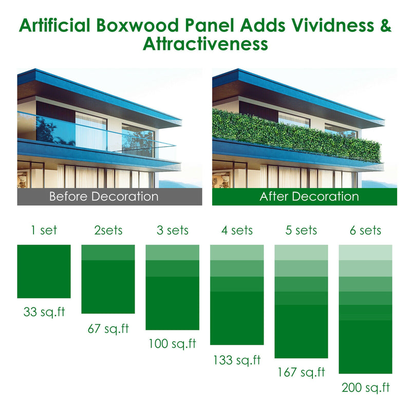 12 Pieces Artificial Boxwood Panels for Wedding Decor Fence Backdrop Be the first to review this produc