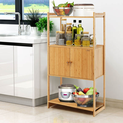 Bathroom Bamboo Storage Cabinet with 3 Shelves