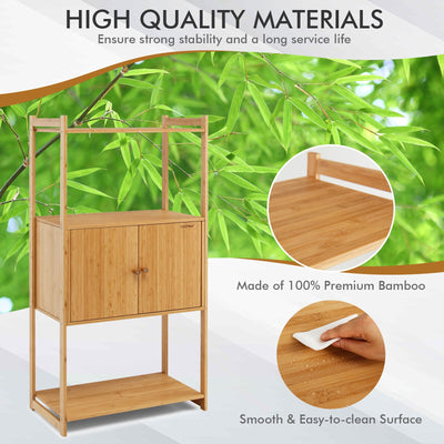 Bathroom Bamboo Storage Cabinet with 3 Shelves