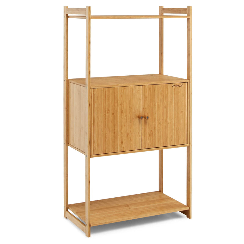 Bathroom Bamboo Storage Cabinet with 3 Shelves