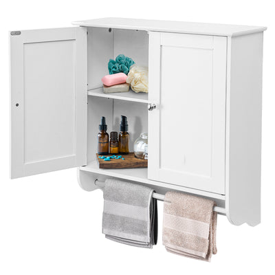 Wall Mounted Bathroom Storage Medicine Cabinet with Towel Bar