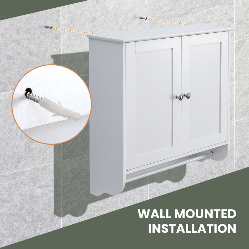 Wall Mounted Bathroom Storage Medicine Cabinet with Towel Bar