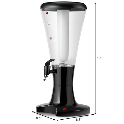 3L Draft Beer Tower Dispenser with LED Lights