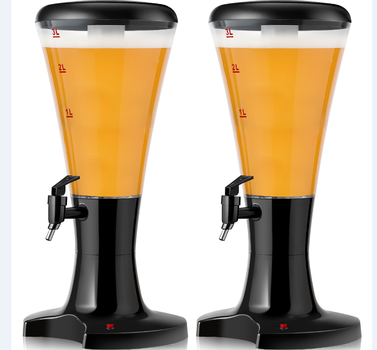 3L Draft Beer Tower Dispenser with LED Lights