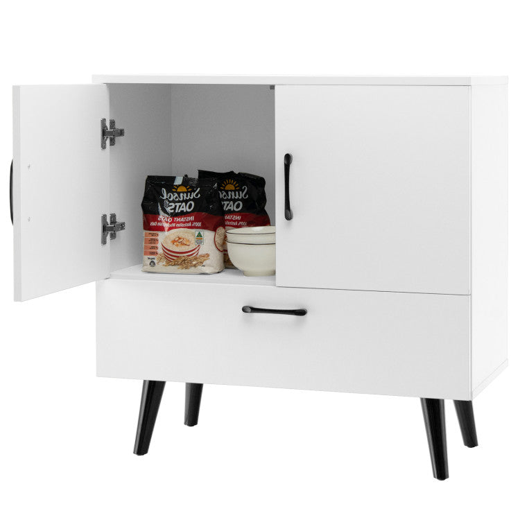 Modern Floor Storage Cabinet with 2 Doors and 1 Pull-out Drawer