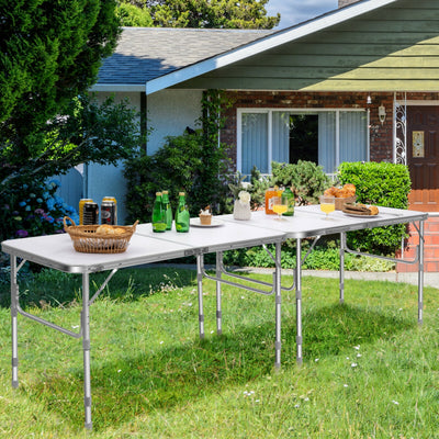 Set of 2 Folding Picnic Utility Table with Carrying Handle