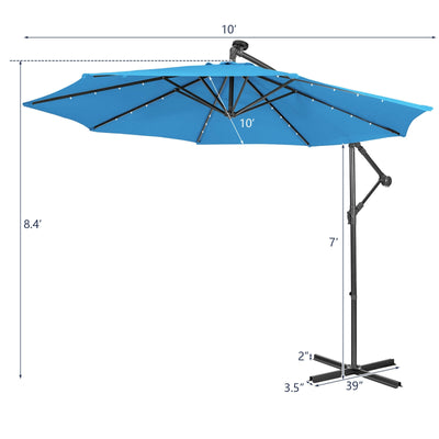 10 Feet Patio Cantilever Umbrella with Tilting System