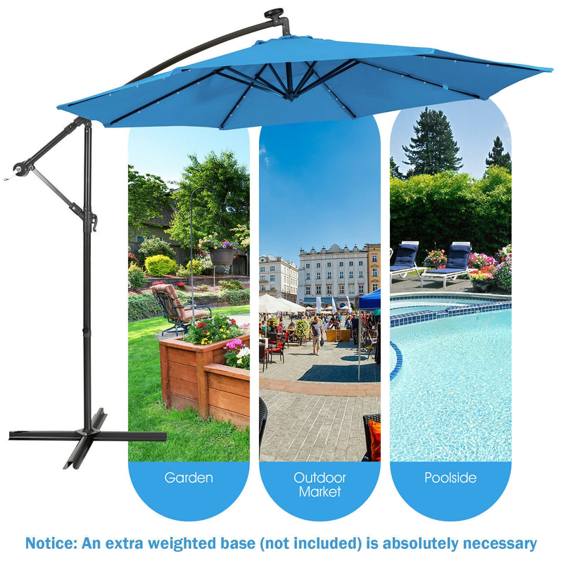 10 Feet Patio Cantilever Umbrella with Tilting System