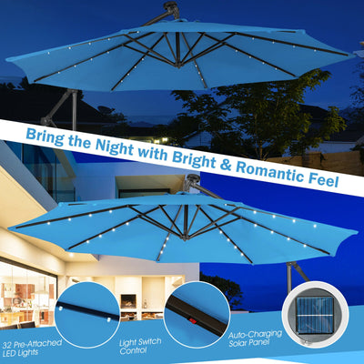 10 Feet Patio Cantilever Umbrella with Tilting System