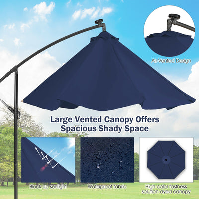 10 Feet Patio Cantilever Umbrella with Tilting System