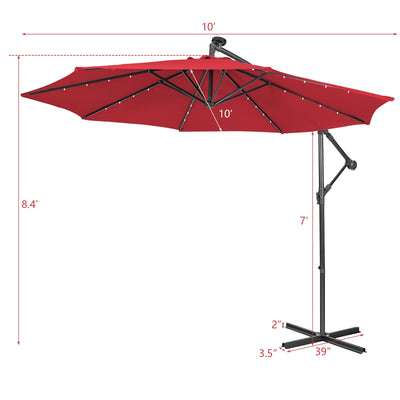 10 Feet Patio Cantilever Umbrella with Tilting System