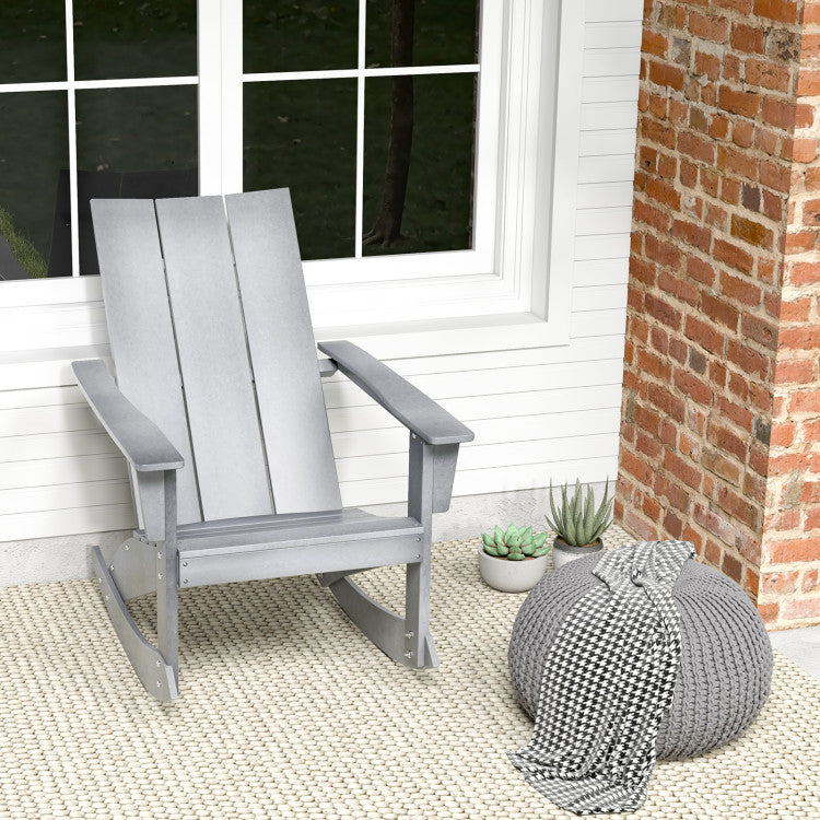 Adirondack Rocking Chair with Curved Back for Balcony