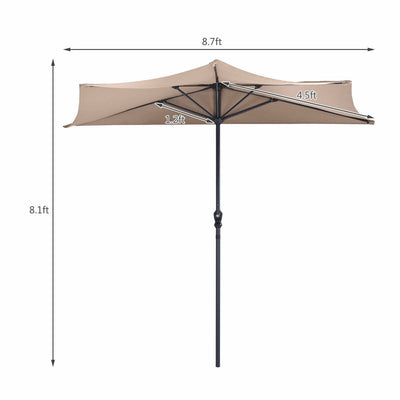 9Ft Patio Bistro Half Round Umbrella