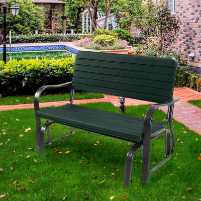 Outdoor Patio Steel Swing Bench Loveseat