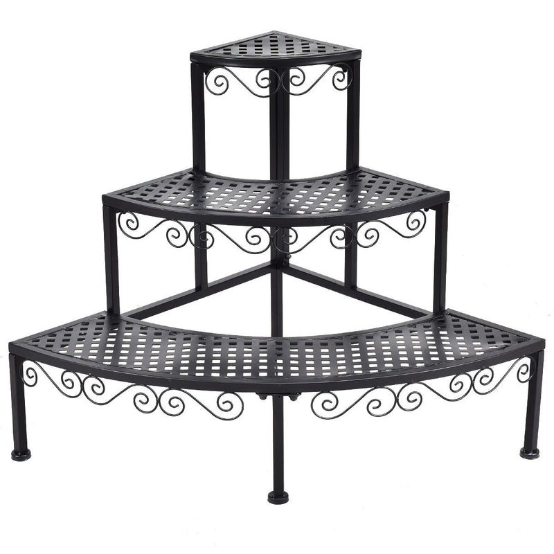 3-Tier Corner Metal Flower Ladder Plant Stand