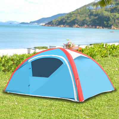 3 Persons Inflatable Camping Waterproof Tent with Bag and Pump