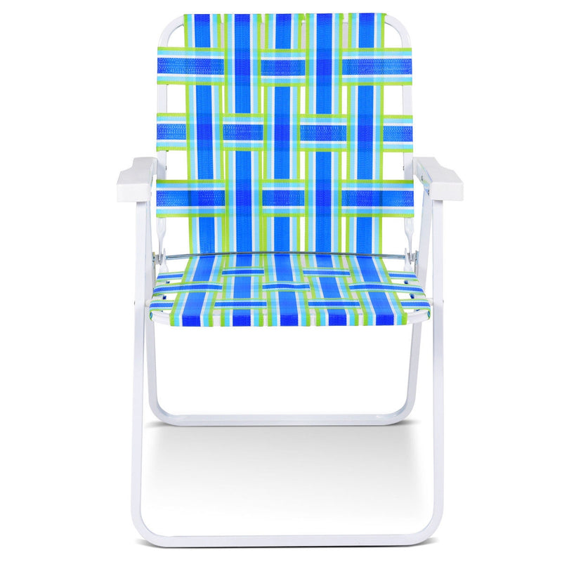 6 Pcs Folding Beach Chair and Lawn Web Chair