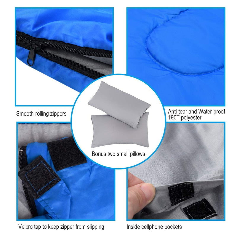 2 Person Waterproof Sleeping Bag with 2 Pillows