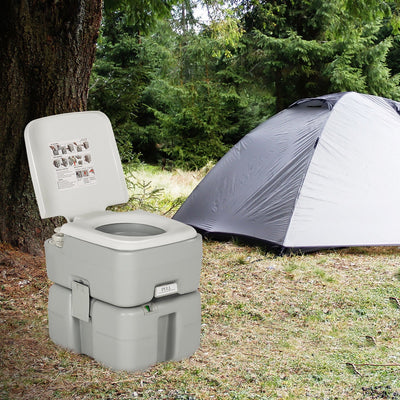 5.3 Gallon Portable Travel Toilet with Piston Pump Flush