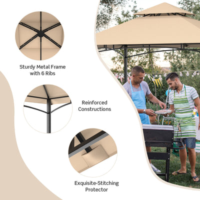 8 x 5 Feet Outdoor Barbecue Grill Gazebo Canopy Tent BBQ Shelter