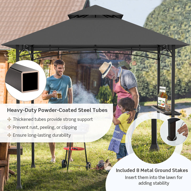 8 x 5 Feet Outdoor Barbecue Grill Gazebo Canopy Tent BBQ Shelter