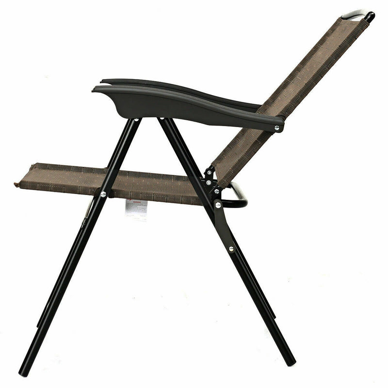 4 PCs Folding Chairs with Adjustable Backrest and Armrest