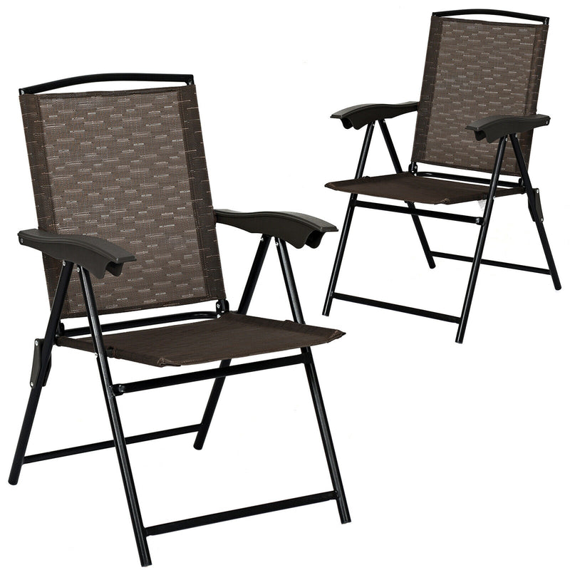 4 PCs Folding Chairs with Adjustable Backrest and Armrest