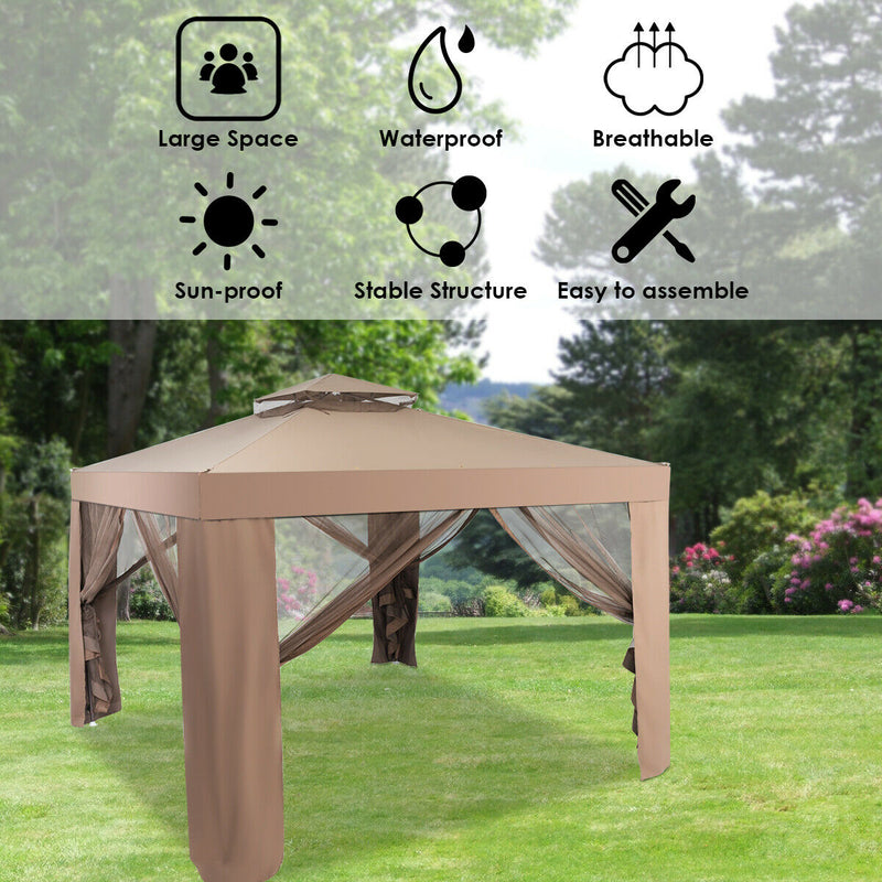 Canopy and Garden Structures Gazebo with Netting for Outdoors