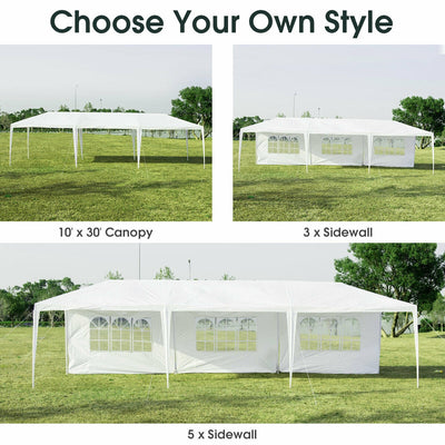 10' x 30' Gazebo Canopy with 5 Removable Sidewalls