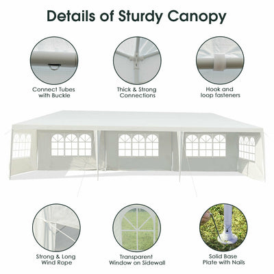 10' x 30' Gazebo Canopy with 5 Removable Sidewalls